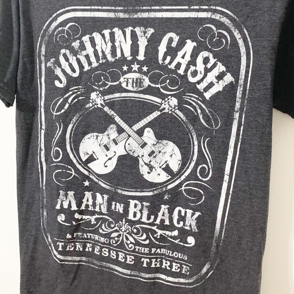 Zion Rootswear Cotton Blend Johnny Cash Man in Black Graphic Tee Short Sleeve 🩶 - Picture 4 of 6